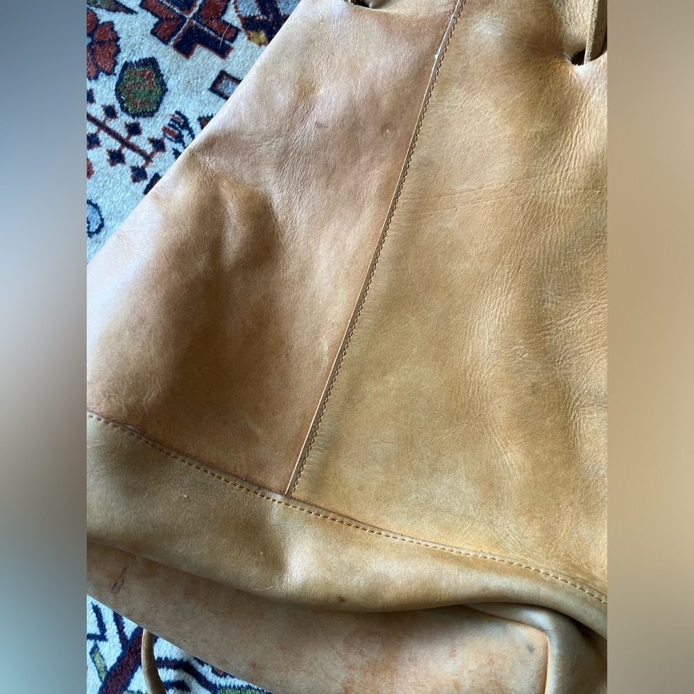 Able Tan Leather Drawstring Backpack - Picture 10 of 12